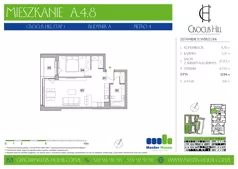 2 pokoje, mieszkanie 51,94 m², piętro 4, oferta nr A.4.8, Crocus Hill, Szczecin, Śródmieście, Śródmieście Północ, ul. Jerzego Janosika 2, 2A, 3, 3A